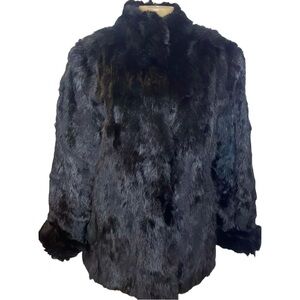 Vintage 80s Somerset Furs Black Rabbit Fur Coat